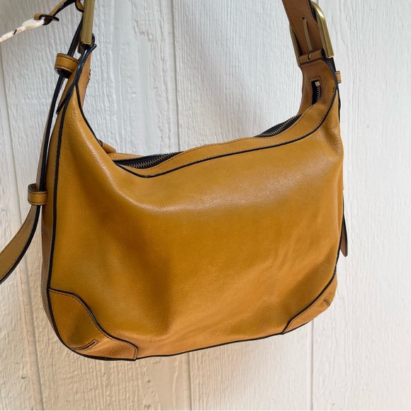 New Fossil Hannah Hobo Amber Gold Leather Bag - Picture 7 of 16
